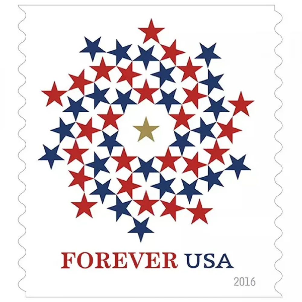 (2016) USPS Stars Red & Blue Forever Stamps
