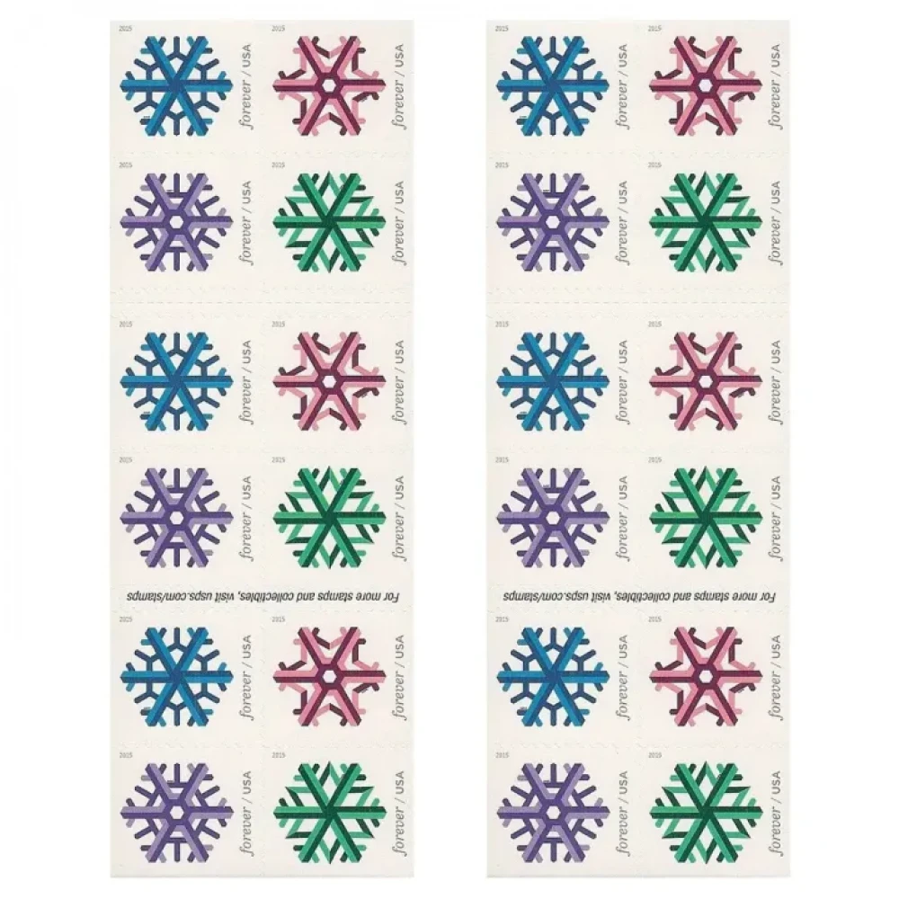 (2015) USPS Geometric Snowflakes Forever Postage Stamps