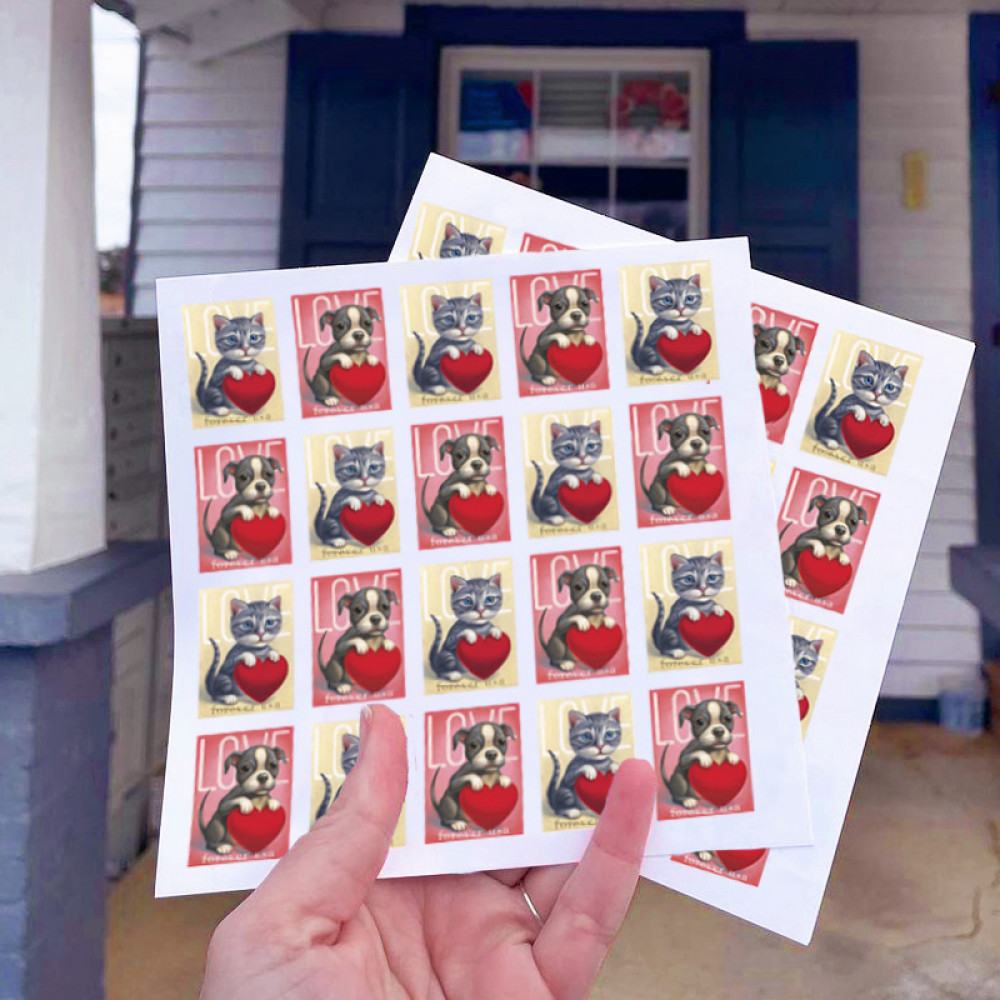 (2023) USPS Cat and Dog Love Forever Stamps