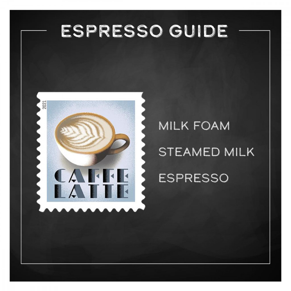 (2021) USPS Espresso Drinks Forever Coffee Stamps